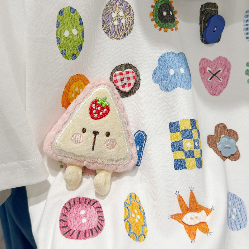 漫画ぬいぐるみシミュレーション食品ドリアンピザイチゴピザ形状ブローチスクールバッグ装飾人形ペンダントジュエリー|undefined