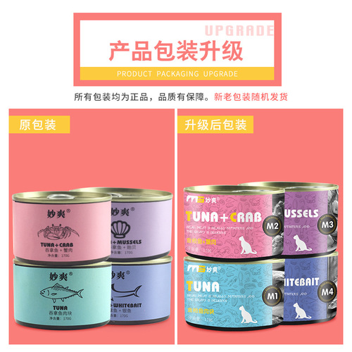 Bulk Wonderful Cat Tuna Canned Food 170g, Main Course Wet Food for Cats, Snacks, for Young Kittens to Gain Weight, Mix with Rice, Nutritional Food