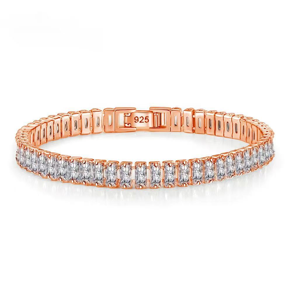국경 간 대외 무역 패션 쥬얼리 도금 925 실버 펜던트 지르콘 크리스탈 스타 팔찌 AliExpress 인기 트렌드 실버 쥬얼리