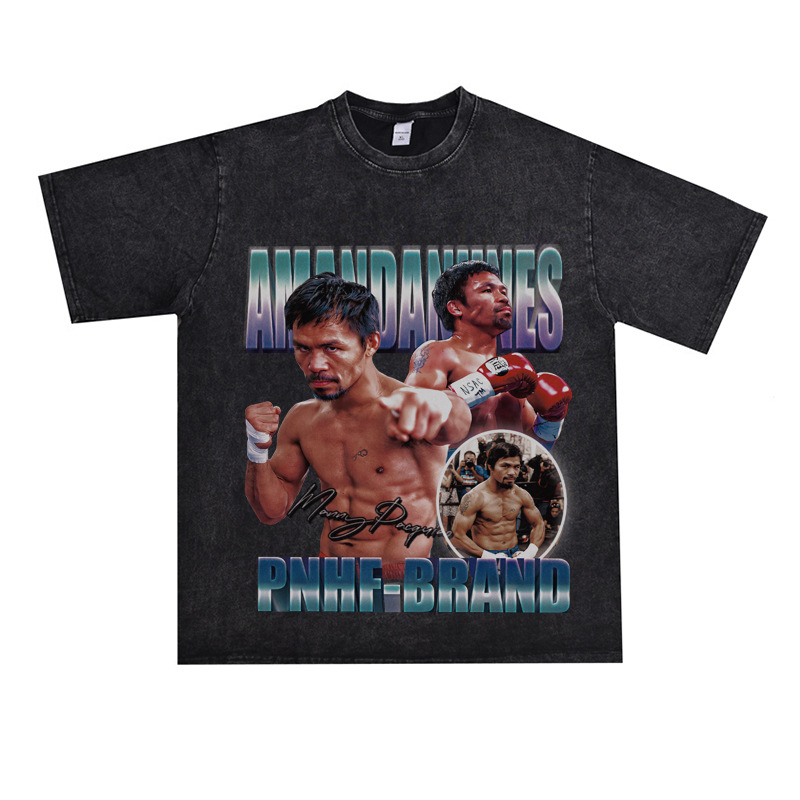 UFC拳击格斗MMA曼尼·帕奎奥Manny Pacquiao短袖美式宽松T恤纯棉