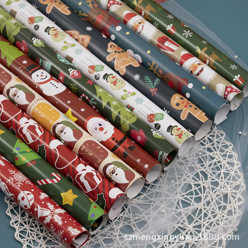 80g nueva decoración de Navidad regalo caja de regalo papel de embalaje DIY papel decorativo cubierta de libro de Corea del Sur papel de color de dibujos animados