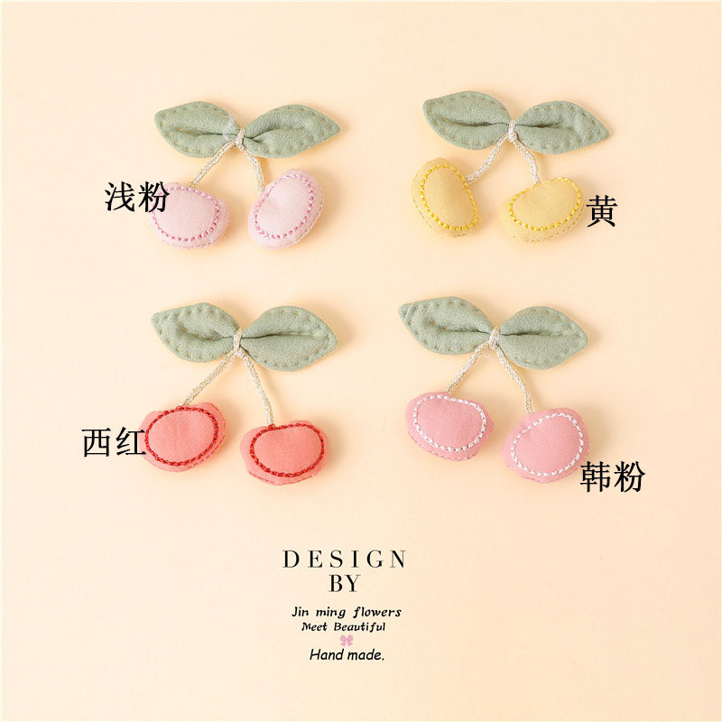 Diy布芸さくらんぼアクセサリー子供靴下靴花手作り小花服装アクセサリー卸売り綿布さくらんぼ|undefined