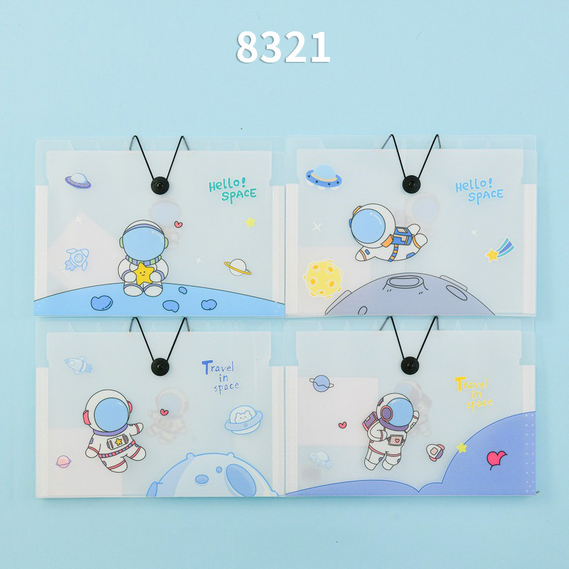 Carpeta de órgano de patrón 8 bolsas de almacenamiento a4 estudiantes de gran capacidad de carpeta de papel de prueba multicapa de clasificación de datos en el viento image 1