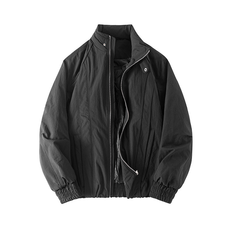 Chaqueta de plumón ligera de cuello vertical para hombres invierno 2025 nuevo estilo de alta sensación suelta corta engrosada chaqueta de hombre otoño invierno