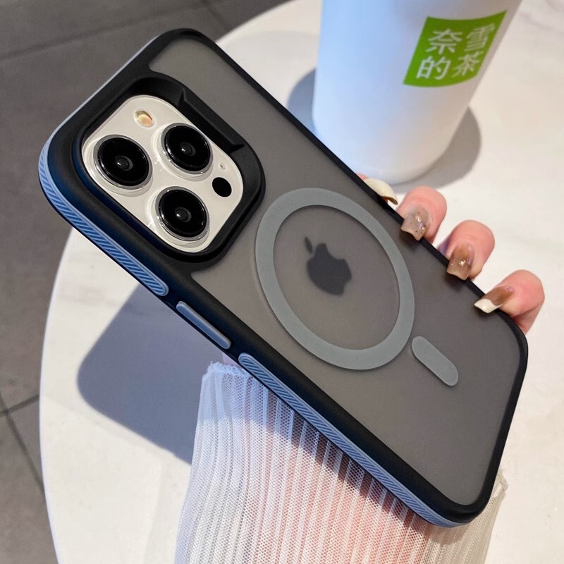 iPhone16Promax 磁気電話ケース 15Pro 保護カバー 14 2 色 13 滑り止めエッジスキンフィール 12p に適しています。|undefined