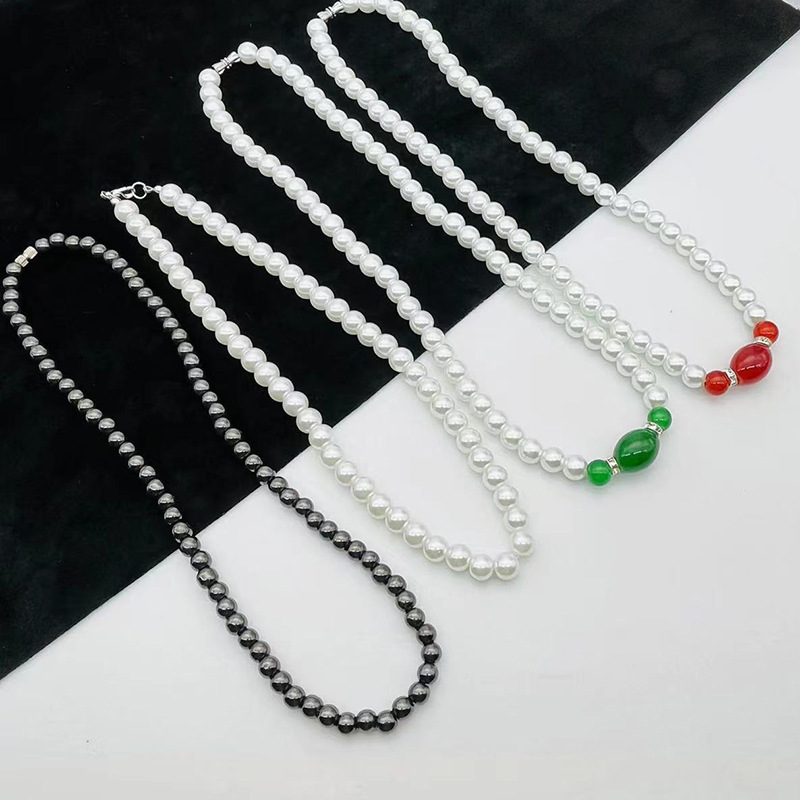 8mm imitation pearl necklace Europe and the United States cross-border neck chain short pearl necklace women's simple clavicle chain a generation of hair 8mm imitation pearl necklace Europe and the United States cross-border neck chain short pearl necklace women's simple clavicle chain a generation of hair