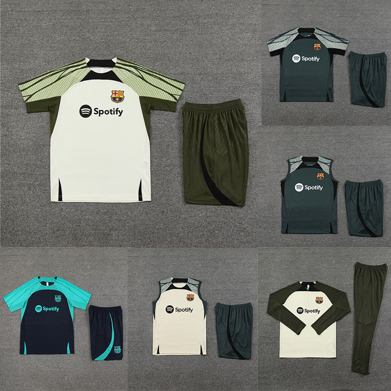 Wholesale children's and adult short-sleeved vests football training suits Barcelona