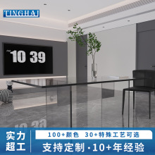轻奢透明亚克力商务桌企业办公室高级悬浮桌几办公家用长方形简约