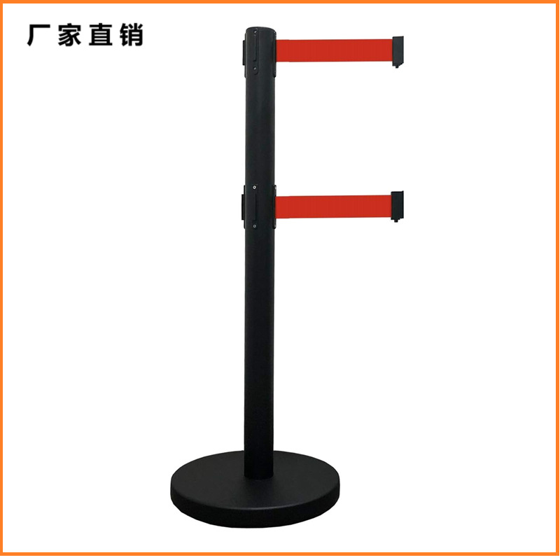 展会双层隔离带栏杆座 不锈钢警戒线围栏 银色拉丝不锈钢立柱D做