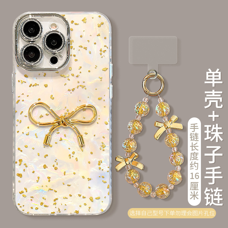 金箔立体蝴蝶结适用苹果17手机壳iphone16中国风14手链15高级感13|undefined