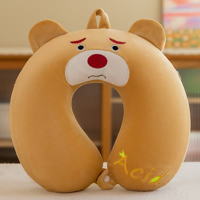 Cartoon U almohada almohada de cuello almohada de columna cervical almohada de avión siesta memoria almohada de cuello almohada de algodón fabricante de regalos portátiles comercio exterior