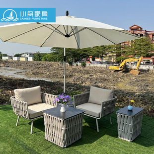 Outdoor Courtyard Terrace Rooftop Outdoor Rope Sofa Outdoor Garden B&B Villa Woven Coffee Table and Chair Combination