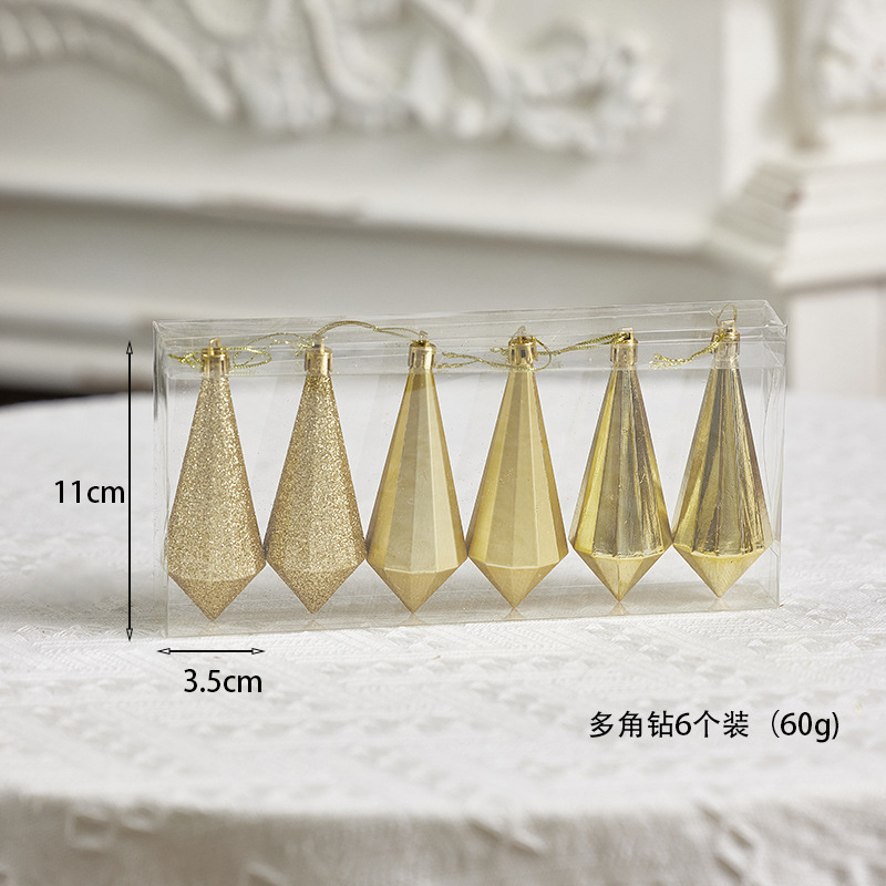6 piezas de diamantes multiangulares dorados