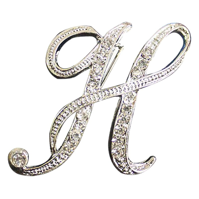 Broche de letras inglesas incrustadas en diamantes deseo Comercio exterior popular broche de metal de todos los partidos collar de la insignia de los hombres hebilla Pin