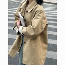2025春秋卡其色新款长款宽松风衣中长款外套小个子中款女通勤