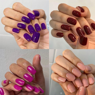 Solid color European-style multi-color collection White wear nail fake nail nail nail patch nail patch waterproof detachable