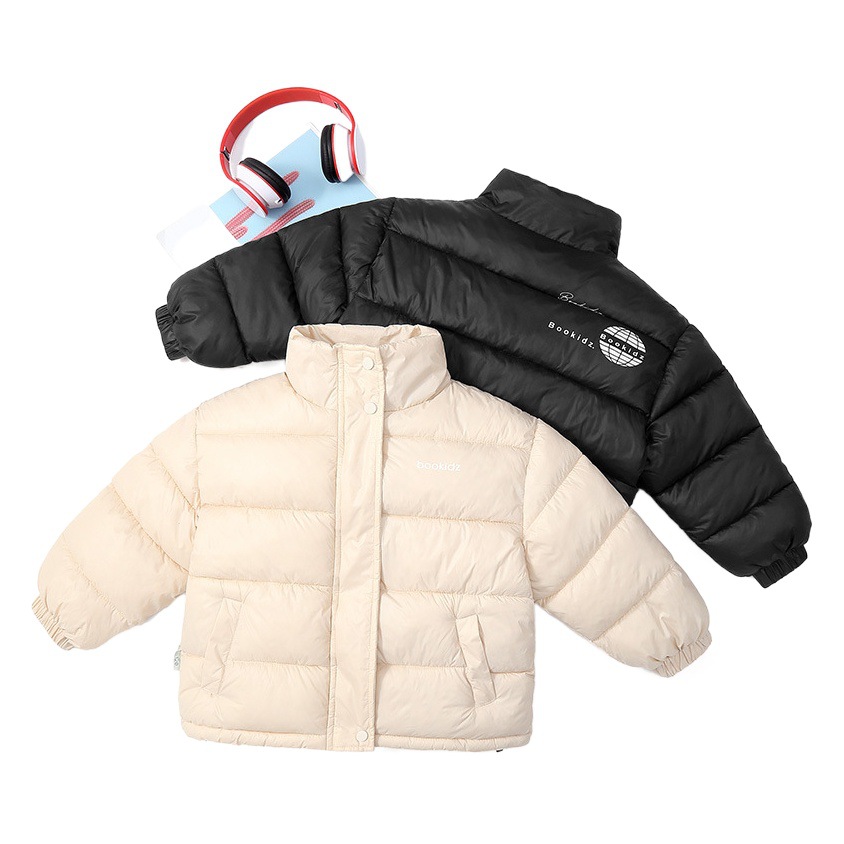 Chaqueta de algodón estilo coreano elegante 2023 para niños y niñas, abrigo de algodón grueso y cálido para bebés de talla mediana a grande, ideal para fuera de temporada.