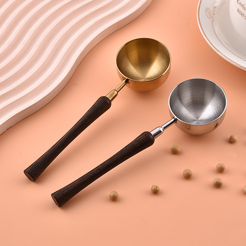 304 stainless steel chicken wing wooden handle coffee spoon long…