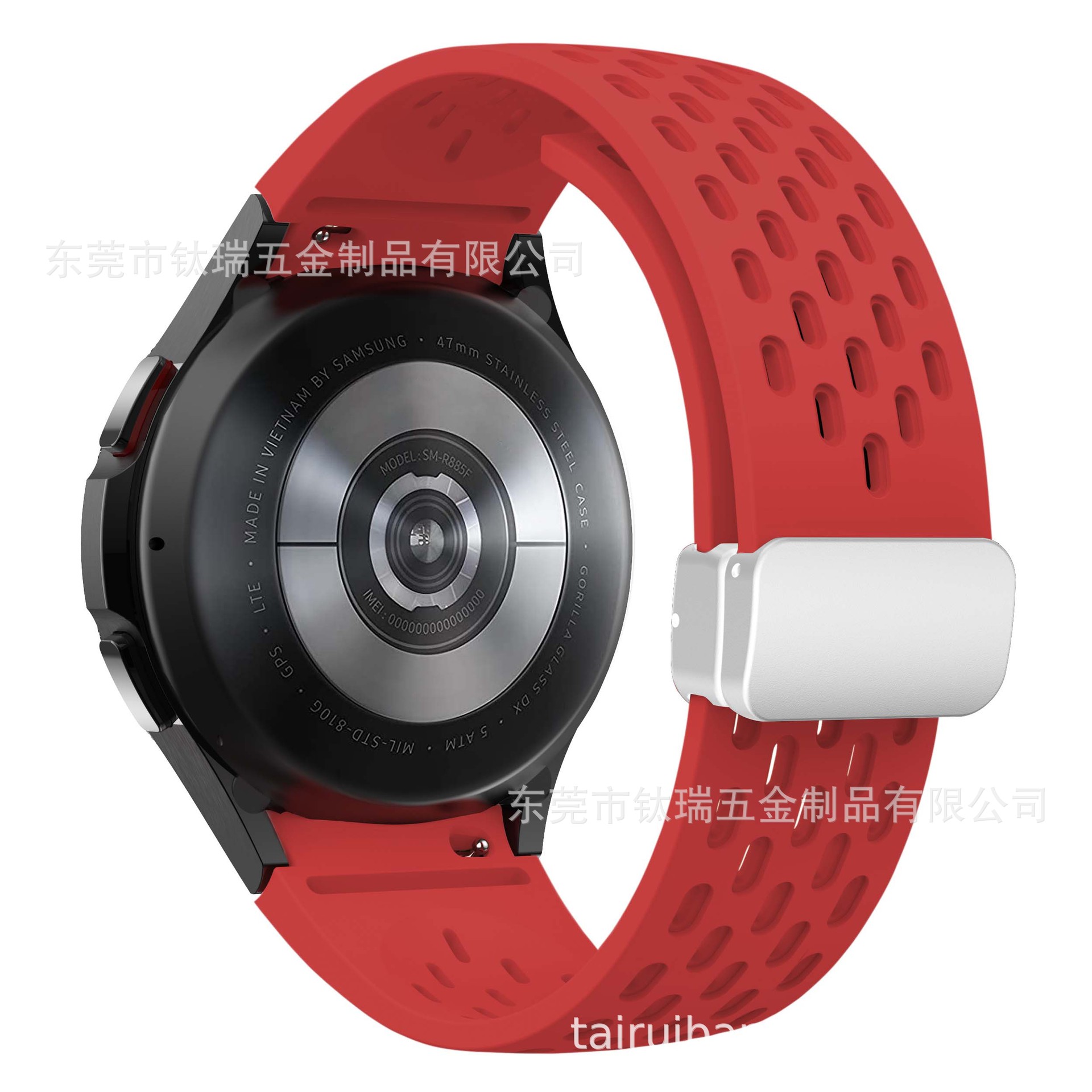 Adecuado para Samsung Galaxy watch6 correa de silicona malla transpirable watch6/5 magnética plegable hebilla Correa