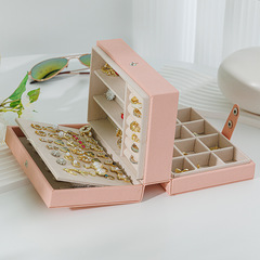 New cross-mirror multi-layer jewelry storage box large-capacity jewelry box jewelry necklace ring box earrings jewelry box batch