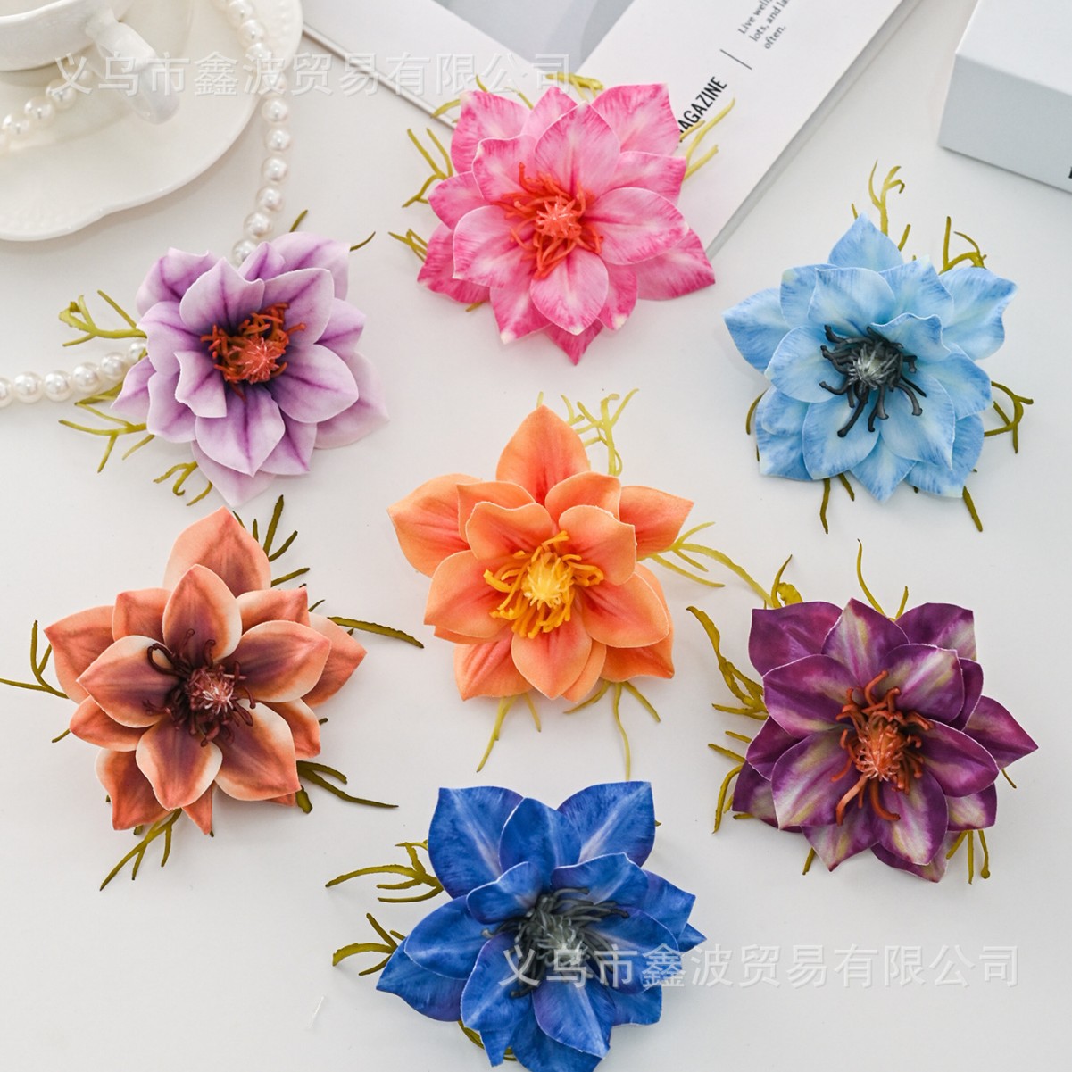 仿真龙须茉莉花朵 3D手感花 手工diy古风簪花头饰配件 家居装饰花