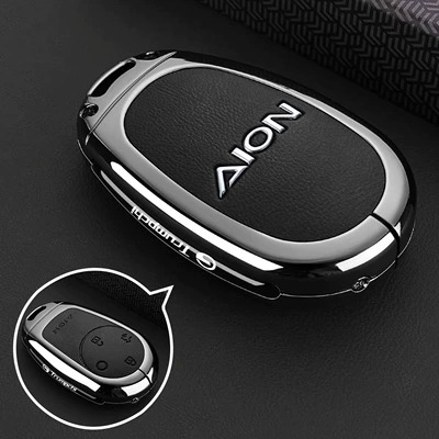 2026 Gac Trumpchi Aion Ut Key Cover Aion Rt Aion V Tyrannosaurus Y Plus Car Bag Buckle Shell for Men (Static Rod/Key Bag) - black-leather-single-shell