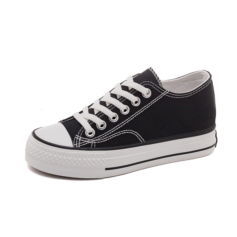 Zapatos de lona de suela gruesa zapatos de mujer primavera y otoño 2025 nuevos zapatos de skate de altura coreana ulzzang zapatos de tela versátiles