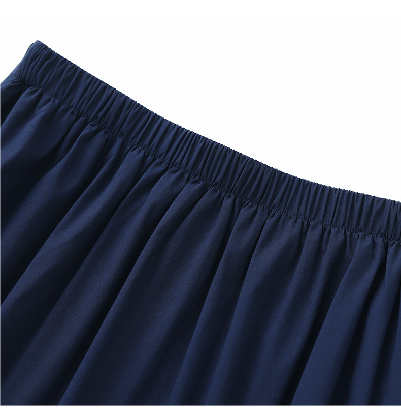 Set áo vest không tay kết hợp chân váy giả hai dáng đi làm — Màu xanh navy chi tiết 20