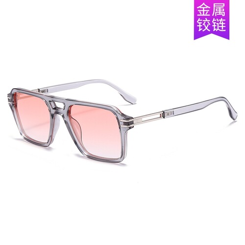 New Double-Rim High-End Sunglasses for Men, European and American Tortoiseshell Frame, Trendy UV Protection Sunglasses