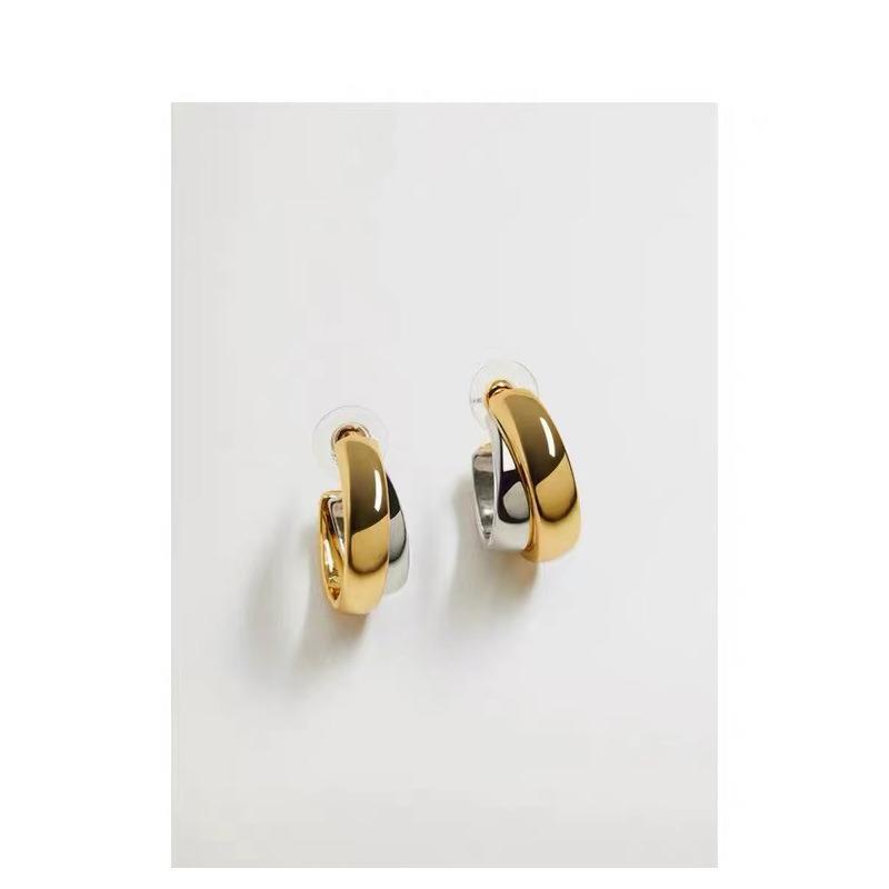 10g Weight Earrings Classification 1 Pair Fashion C Shape Plating Titanium Steel Earrings