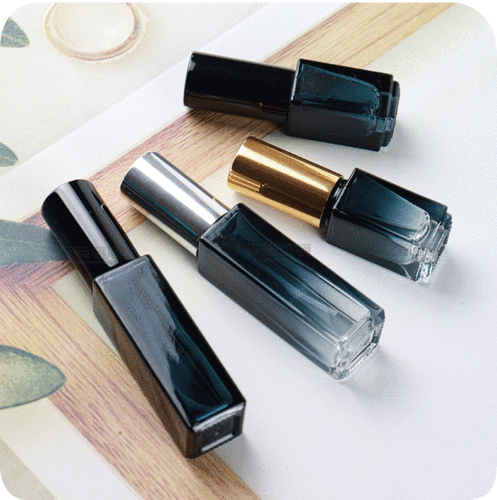 Square bottle perfume bottle 3ml10ml essential oil bottle perfume bottle gradient glass thick bottom spray bottle wholesale