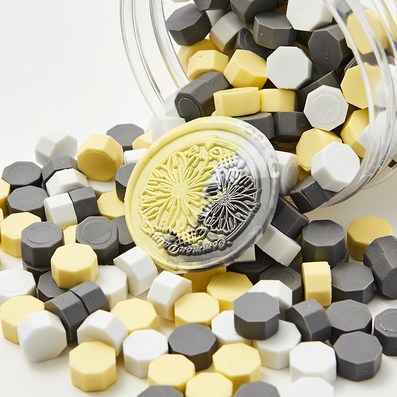 Cera de pintura al fuego, juego completo de sellos de pintura al fuego, octogonal, transparente, colorido, bolsa de colores mezclados, cera, venta al por mayor barata