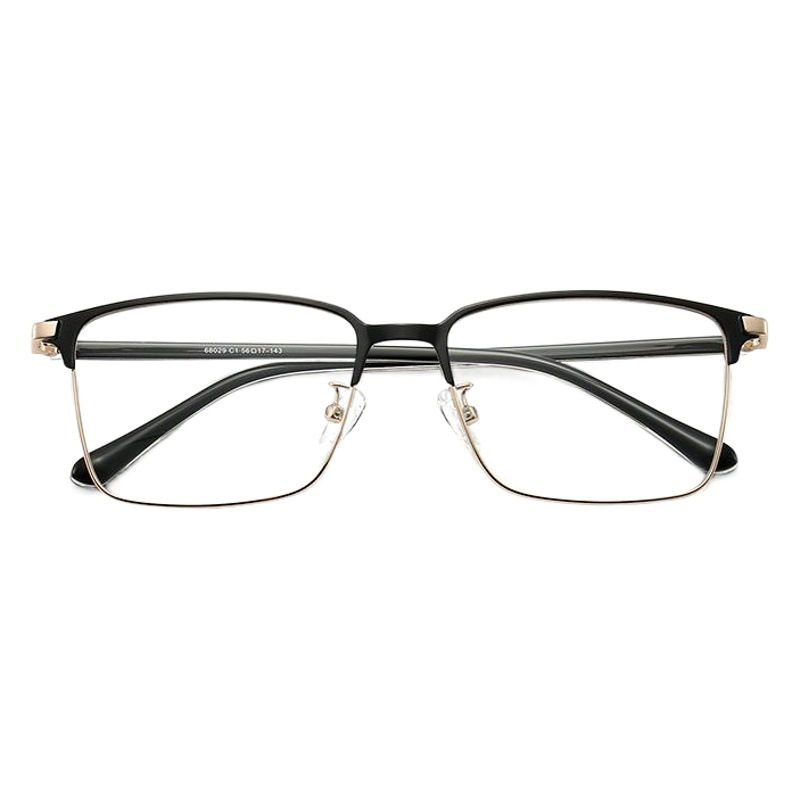 Las gafas de marco negro muku enmarcan las gafas lisas de los hombres las gafas de miopía de medio Marco de las mujeres pueden equiparse con lentes gafas de cara grande marco ojos celebridad en línea