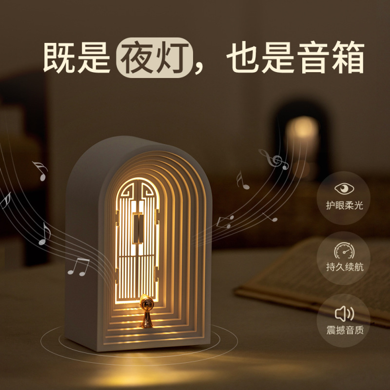 レトロ北欧ナイトライト寝室のベッドサイド雰囲気テーブルランプデスクトップ装飾照明器具 Bluetooth スピーカーランプクリエイティブギフト|undefined