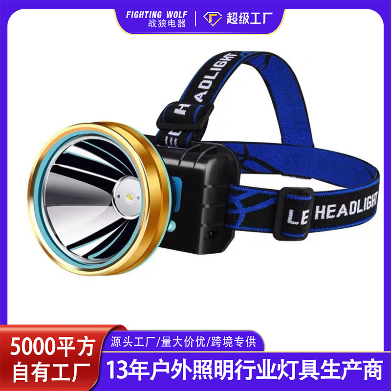 헤드라이트 충전식 슈퍼 브라이트 장거리 LED 방수 야간 낚시 광부 램프 리튬 배터리 헤드 마운트 손전등