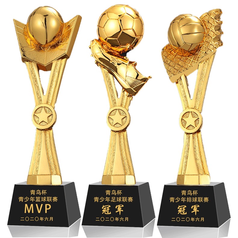 Personalizado trofeo de juego dorado baloncesto fútbol bádminton tenis de mesa correr cristal dorado trofeo infantil grabado