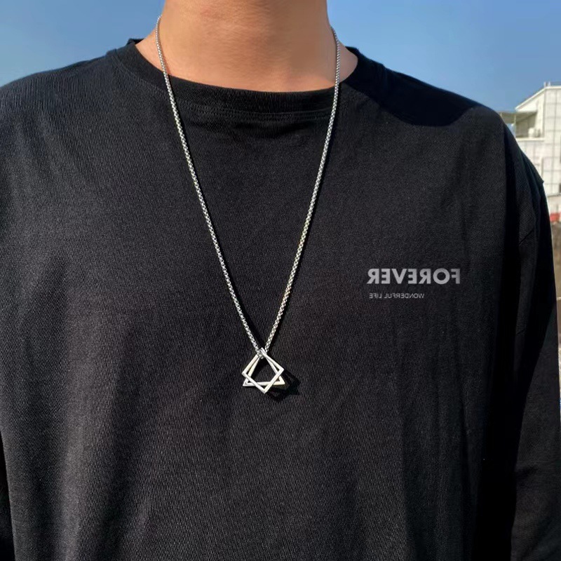 Collier cubain épais en acier titane Lina Girl, inaltérable, pour femme, sweat à capuche tendance style Instagram européen et américain_voghion.com