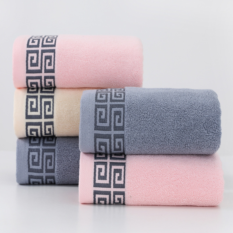 100% Pure Cotton Towel, Thickened, Absorbent, Lint-Free, Adult Face Towel for Home Use, Wholesale, Embroidered Logo