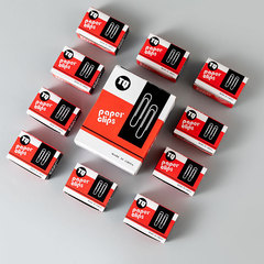 Office supplies metal paper clips fasteners data fixing pins bulk 28mm paper clips in box