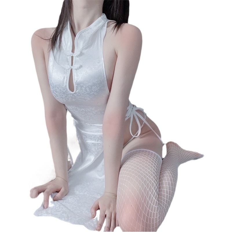 Sexy lencería sexy de Mujer Transparente cheongsam clásico con cordones tentación extrema discoteca traje de uniforme dividido 7076