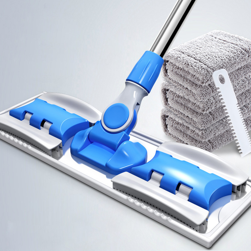 Fregona plana grande hogar fregona de aleación de aluminio artefacto una fregona perezosa mano libre de lavado húmedo y seco de doble uso