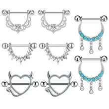 欧美热销波西米亚乳环铜镶嵌锆石乳头钉跨境穿刺饰品现货批发