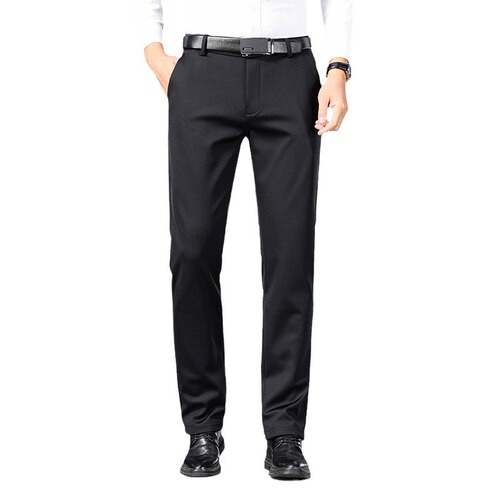 Autumn and winter thick men's casual loose straight business trousers high-stretch men's pants all-match long pants