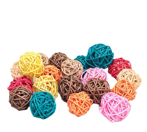 Wooden Vine Ball, Rabbit Golden Bear Chewing Toy, Hamster and Chinchilla Chewing Decor, Rabbit Pet Supplies