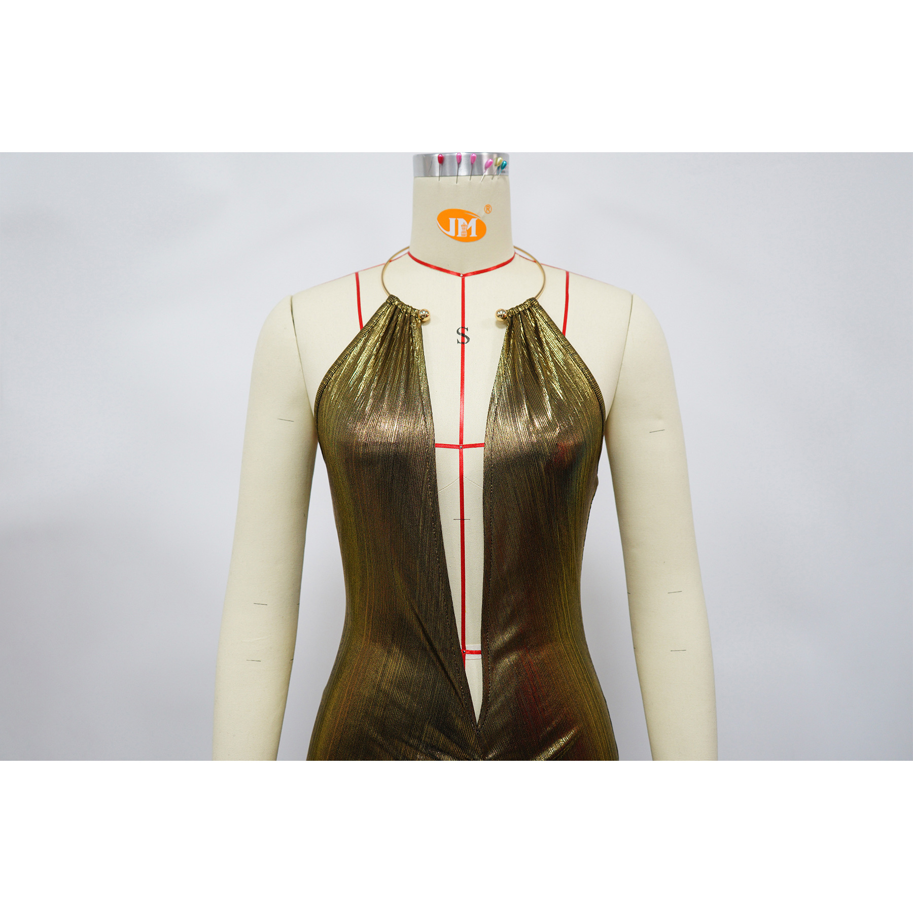 Women Clothing Sexy Deep V Plunge Neck High Slit Sleeveless Party Dress Dress