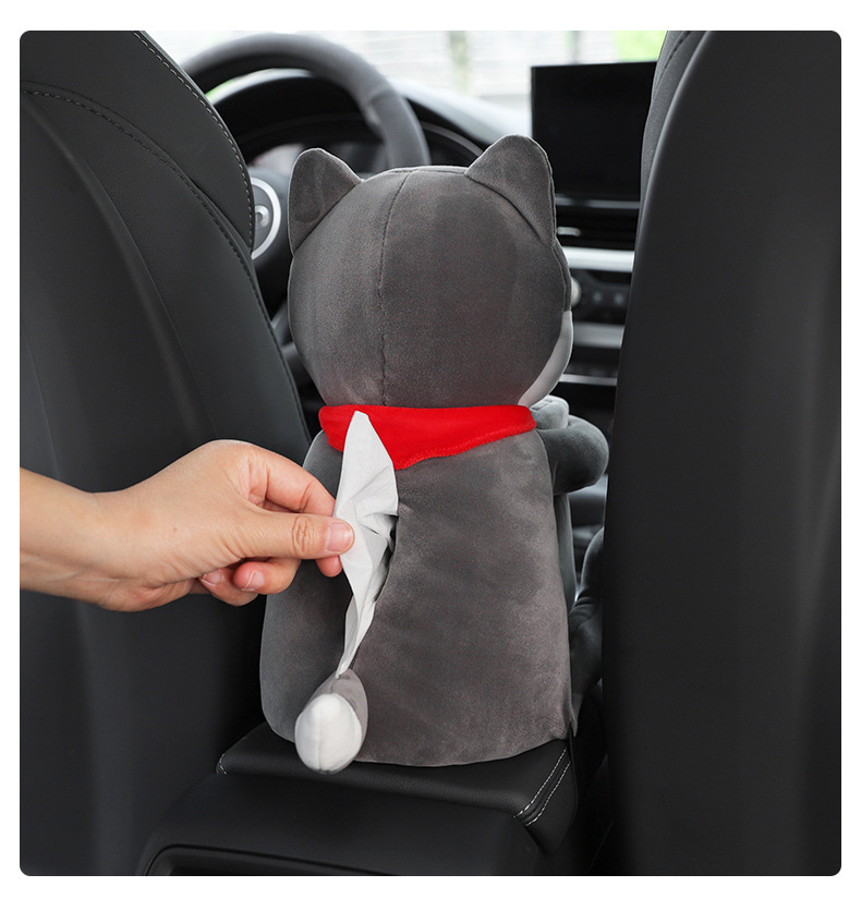 Creative Car Tissue Box, Trash Can, Two-In-One Multi-Functional Car Armrest Box, Paper Box, Cute Car Supplies