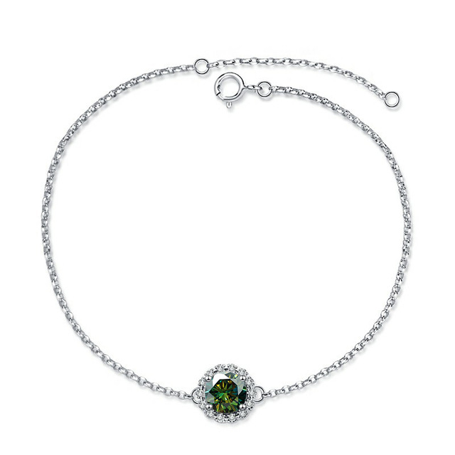 S925 joyería de plata estrella piedra grande y pequeña pulsera de moissanita mujer D color 1 quilate joyería en vivo fábrica al por mayor