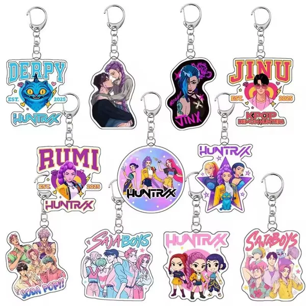 Cross-Border New Product 2D Acrylic Pendant Keychain Hunter Witch Group Peripheral School Bag Pendant Keychain Small Gift