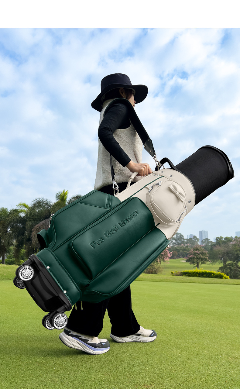 Túi golf hàng không PGM vỏ cứng kính thiên văn bốn bánh 130x28x38 cm — Túi bóng hãng hàng không [túi đeo chéo có thể tháo rời/bằng sáng chế kính thiên văn vỏ cứng/bằng sáng chế cơ đảo ngược] màu be QB176 chi tiết 9