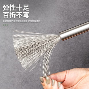 Kitchen special stainless steel pot brush long handle brush pot artifact washing pot brush brush pot steel wire cleaning brush pot brush
